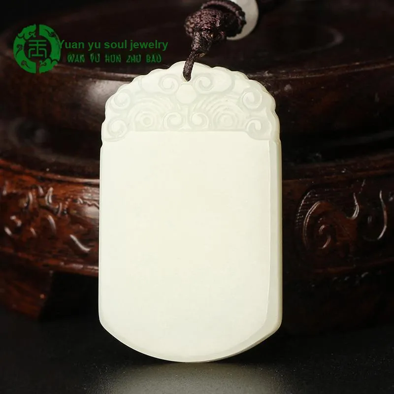 WANYUHUN Hetian Jade Pendants White Jade Unisex-1