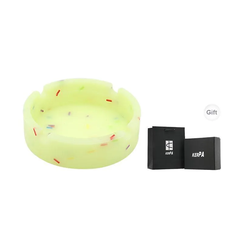 KERPA Multicolor Grain Glow In The Dark Ashtray, Living Room Tea Table Accessories, Small Storage Ornament, One Size-11