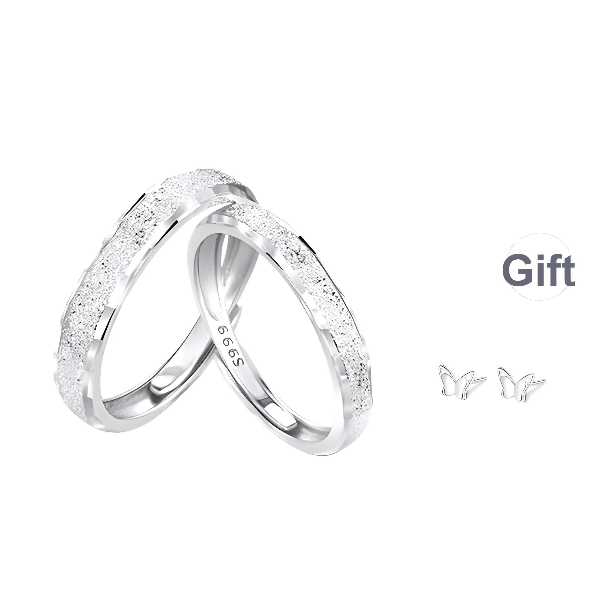 Modern Miracle 999 Fine Silver Rings Unisex Long Distance Couples Can Receive Their Items Separately.