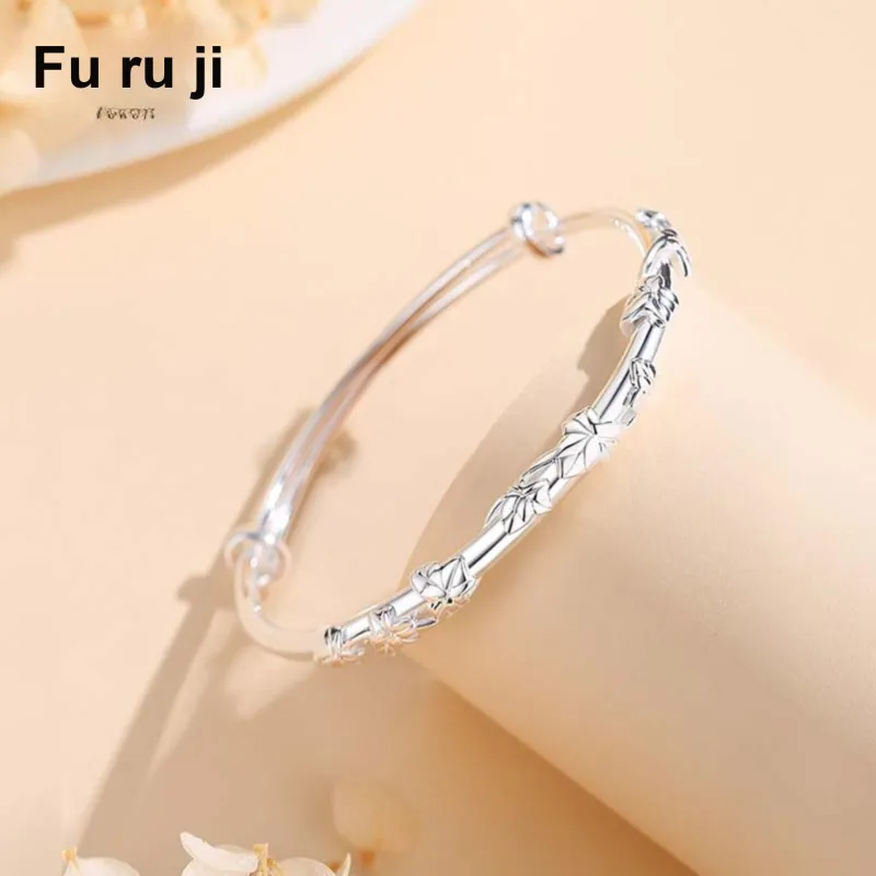 Fu Ru Ji S999 Fine Silver Bangles Women's-4