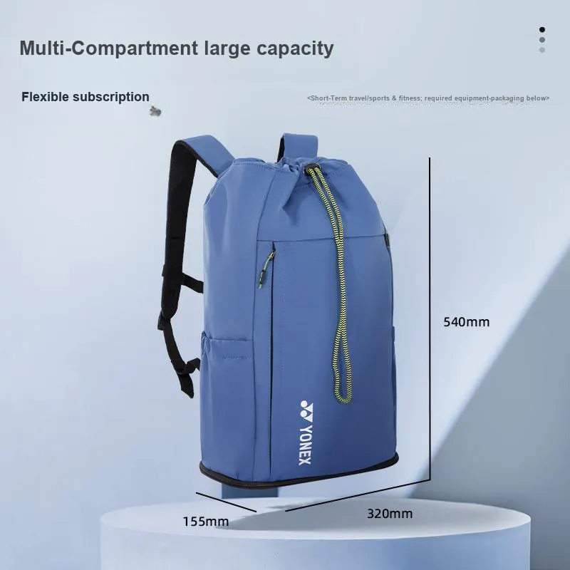 YONEX Badminton Racket Bags 2 5 Pcs Sporty Style Backpack Navy Blue Unisex Individual Shoe Compartment-3