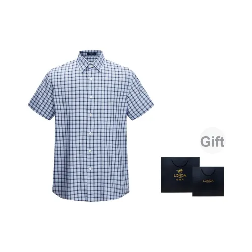 LONDA 1958 Рубашка Мужская Синяя Клетка