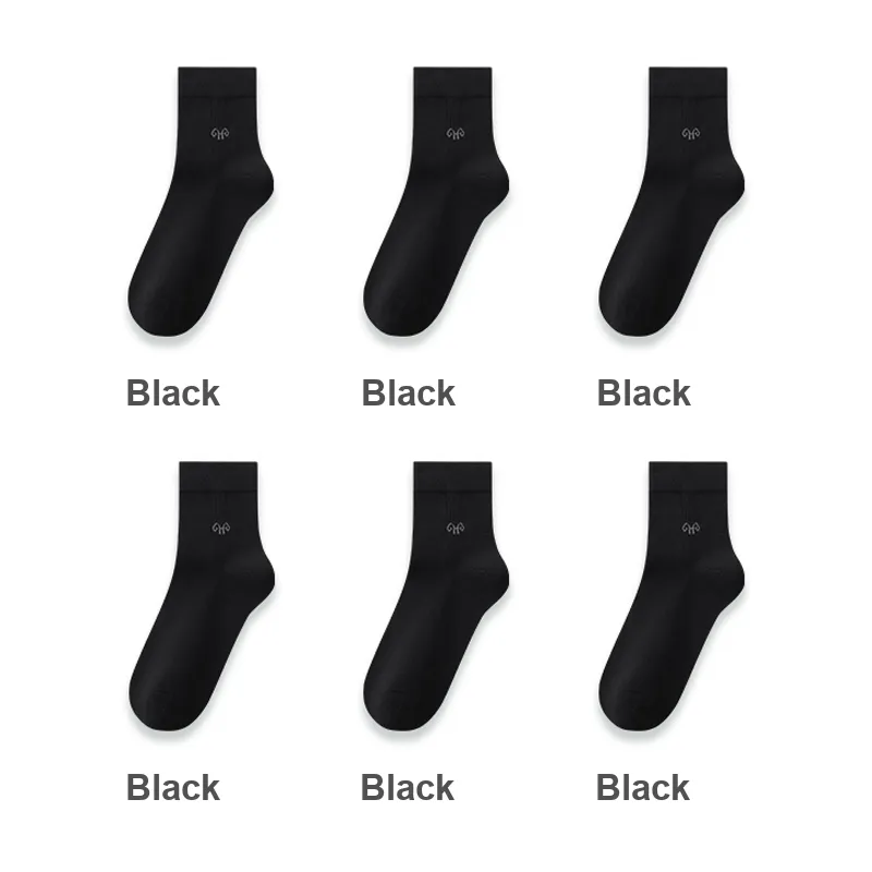 H YXIANG Mid Calf Socks Men's 6 Pack-37