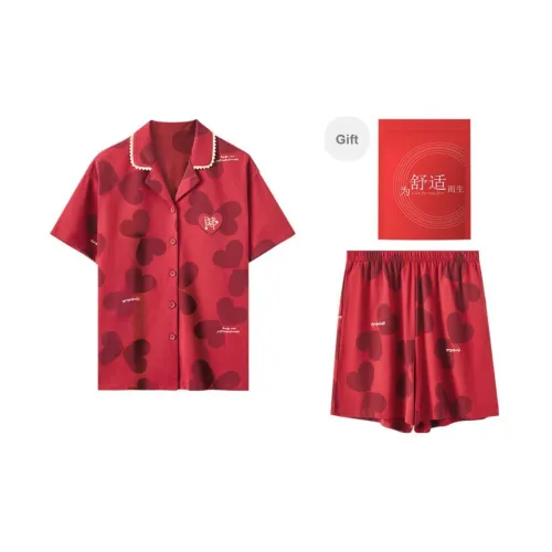 Red Beans At Home Pajama Set Women's