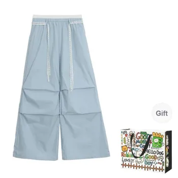 OURUOKE Casual Pants Women's Blue