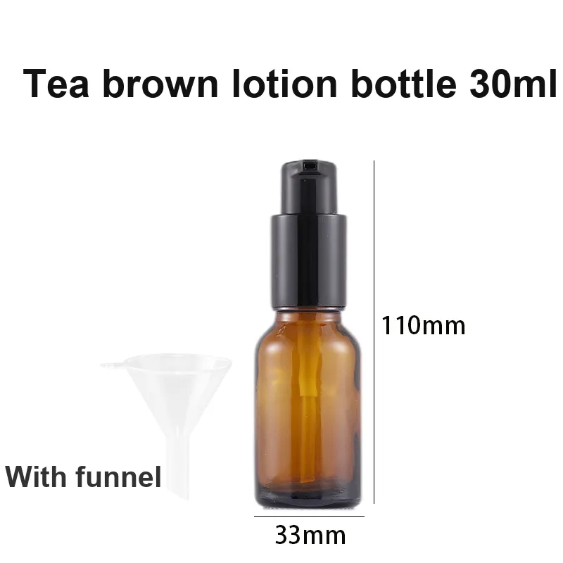 JIANYINGSHU Glass Lotion Bottle Portable Dispenser Bottle With Light Protection Glass Push Button Travel Mini Bottle-5