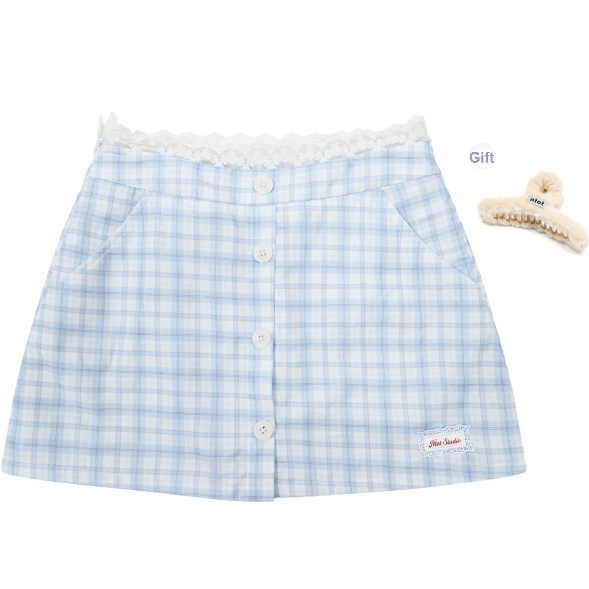 NTOT Casual Short Skirts Women's Blue