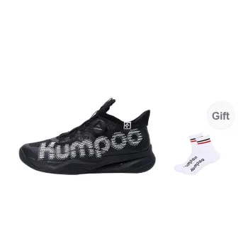 KUMPOO Thick Yisheng PRO Cushioned Anti-Slip And Wear-Resistant Lightweight Badminton Shoes Unisex Black