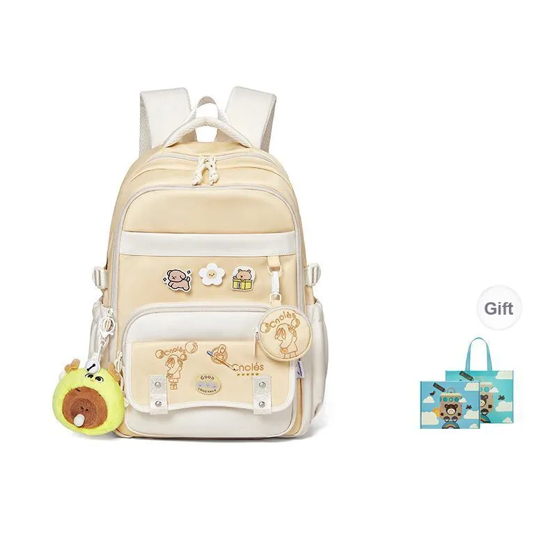 CNOLES Fabric Backpack Large Size Women's Multicolor-1