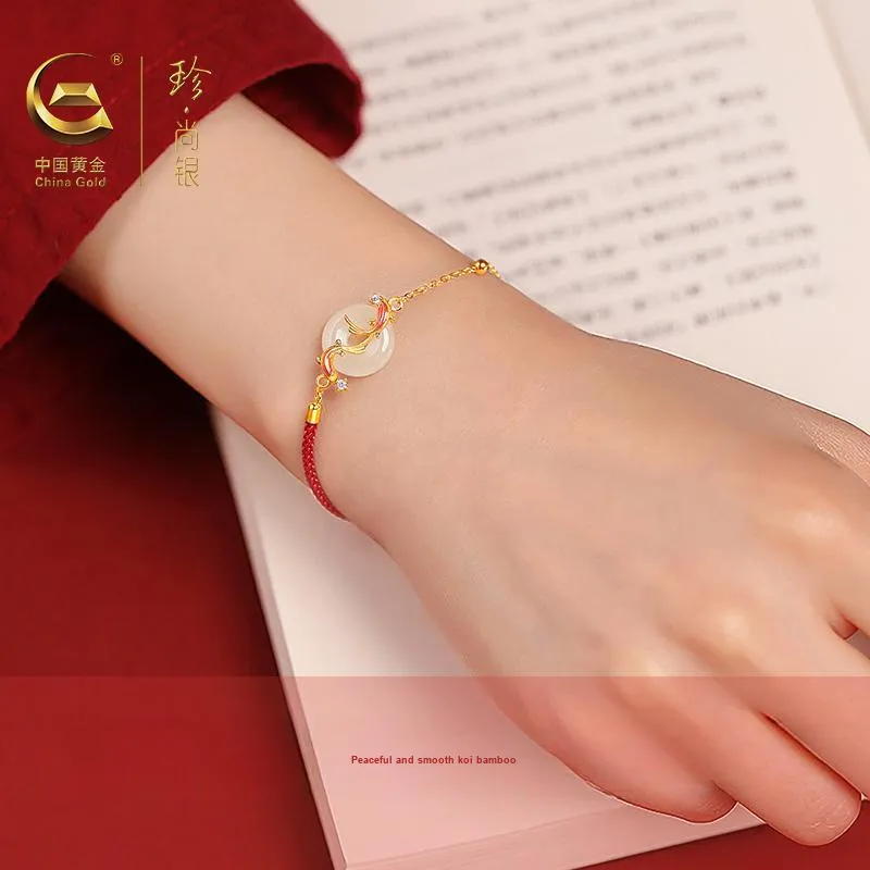 ZSY Hetian Jade Bracelets Pale Greenish White Jade Women's-3