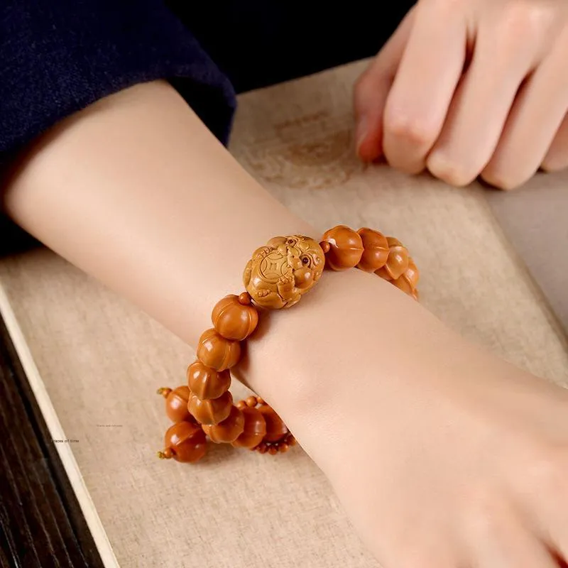 HANCANG Monkey Head Walnut Bracelets Unisex-2
