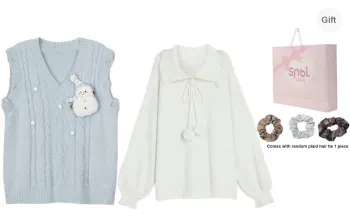 SNBL Casual Suits Women's Blue Vest+White Sweater