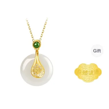 MAMADESHOUHU Hetian Jade Necklaces Pale Greenish White Jade Women's