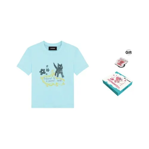 WE11DONE Т-рубашка с оборванным рукавом женская небесно-голубая