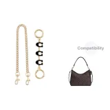 [Gold-Tone Two-Piece Set]Black C Letter Chain 13cm+Decorative Chain 45cm