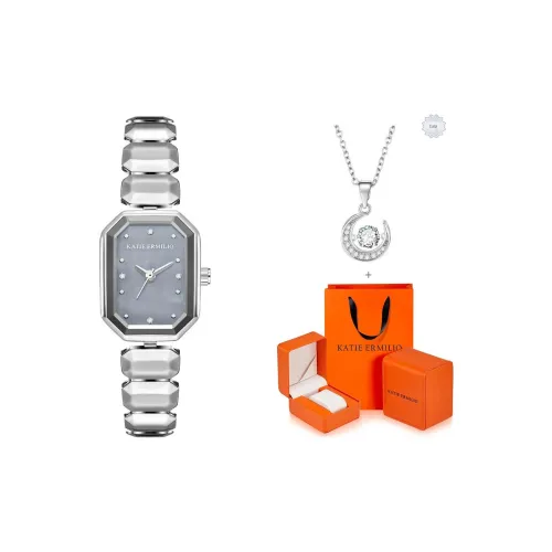 Katie Ermilio Women's Watch Кварцевый механизм Серый циферблат Сердцебиение Романтическая коробка