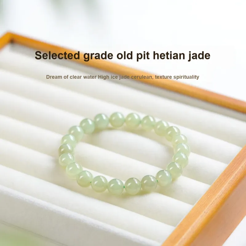 FANGYUANXIAOFU Hetian Jade Bracelets Green Jade Unisex-2