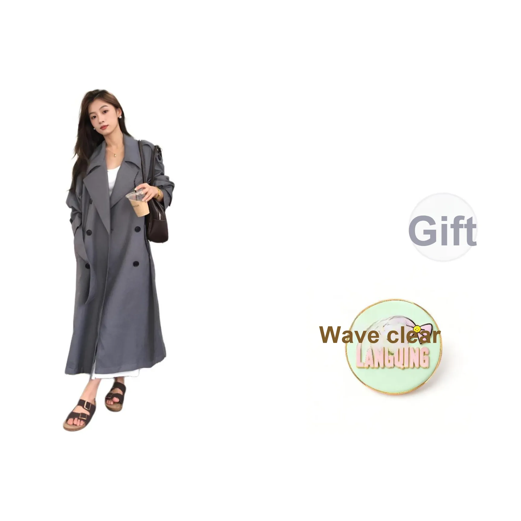 LANGQING Женская тренч-куртка