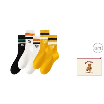 Caramella Mid Calf Socks Men's Shopping Bag Combo Set