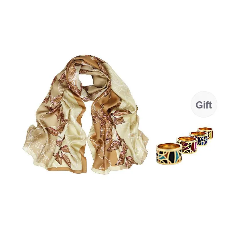 MARJAKURKI Silk Long Scarf Women's-0