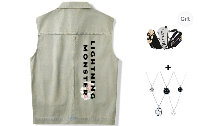 LIGHTNING MONSTER Denim Jacket Unisex-4