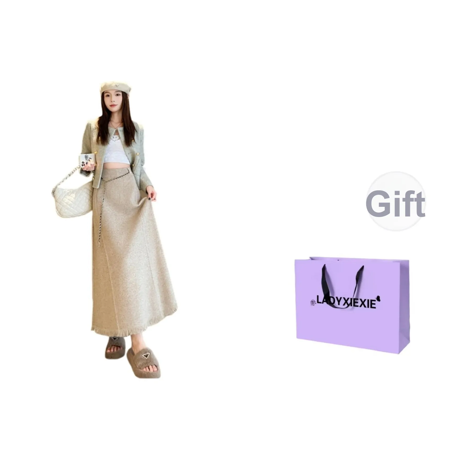 LADYXIEXIE Повседневный длинный юбка женский