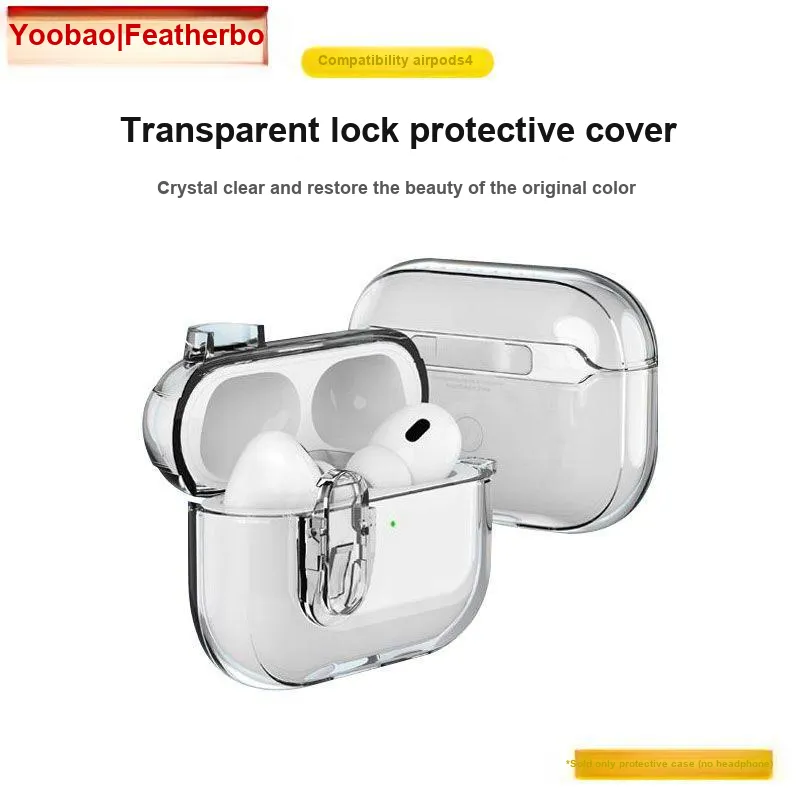 Yoobao Compatibility AirPods Full Collection TPU Transparent Ice Crystal Lock Design Headphone Cases-5