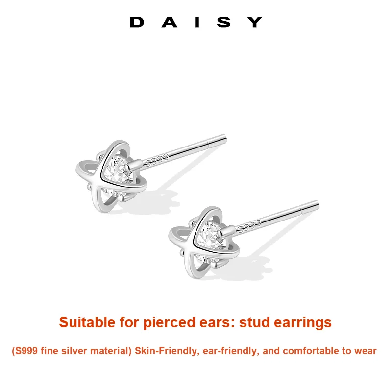 Daisy Dream S999 Fine Silver Stud Earrings Women's-2