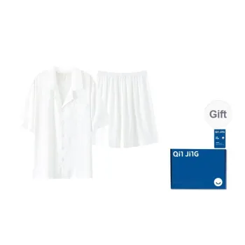 Qin Jing Pajama Set Men's Dark Texture White