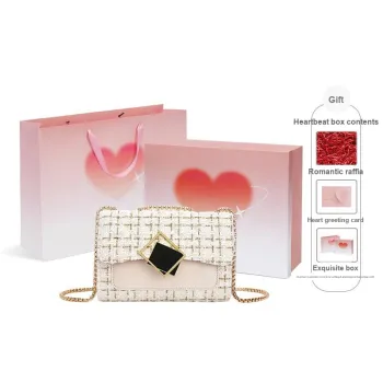 Old Man's Head Fabric Crossbody One Shoulder Shoulder Bag Small Square Bag Regular Women's White