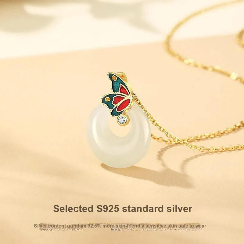 Royal Heaven's Choice Hetian Jade Necklaces Pale Greenish White Jade Unisex-1