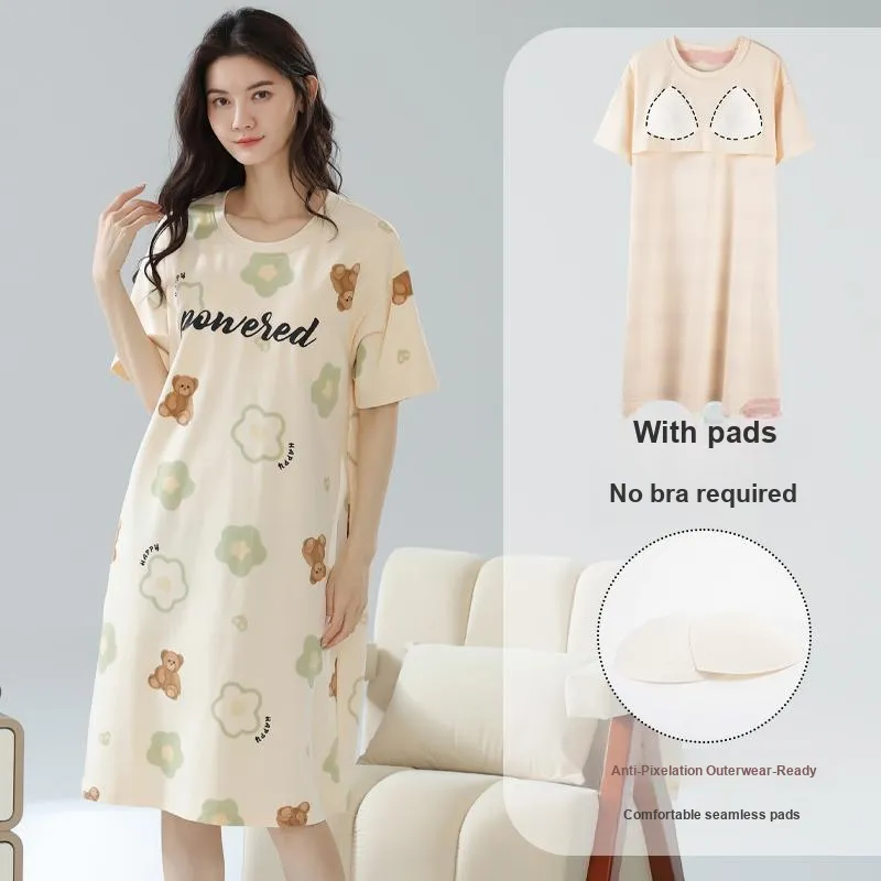 MIIOW Nightgown Women's Apricot-4