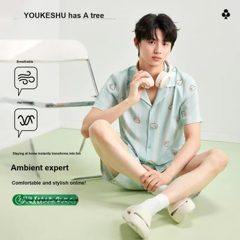 YOUKESHU Men Pajama Sets-18