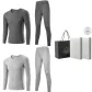 2-Piece Underwear Set (Dark Heather Gray+Light Heather Gray) 100% cotton, Breathable/3A Antibacterial/Classic Crew Neck