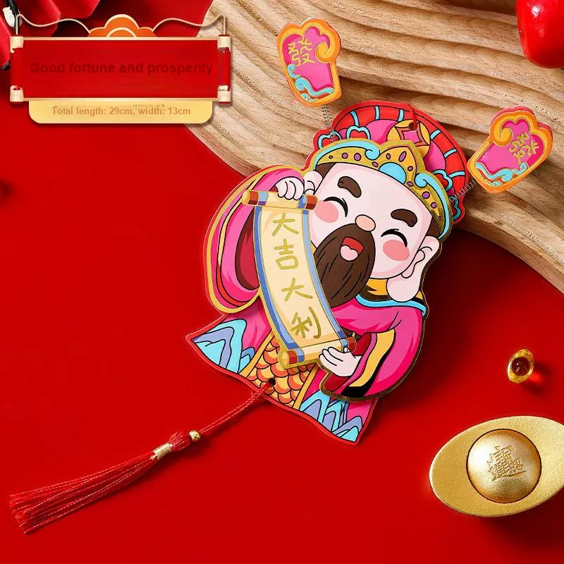 KecoSweet Shaking Head God Of Wealth, Magnetic Sticker 3D Effect Small Charm Anime / Games Fridge Magnets-3
