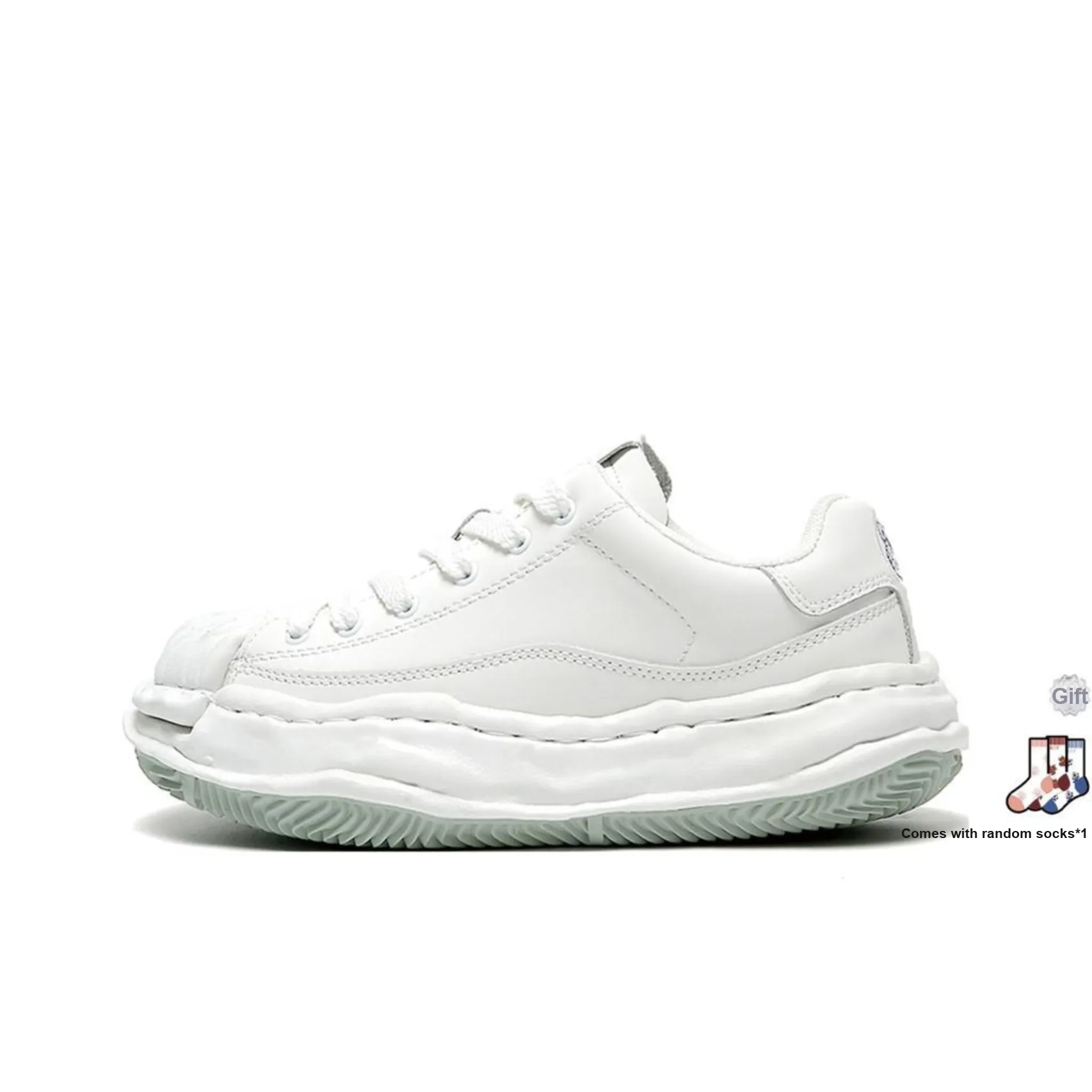 BUFFALO BOUND Anti Slip Wear Resistant Low Top Skateboard Shoes Unisex White