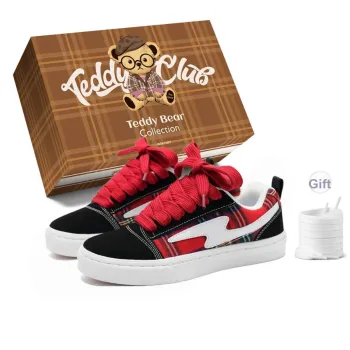 Teddy Bear Collection Slip Resistant Cushioning Abrasion Resistant Low Top Skateboard Shoes Unisex