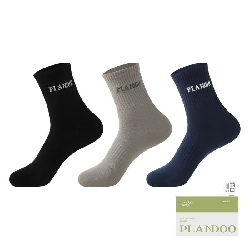 PLANDOO Mid Calf Socks Men's Shopping Bag 3 Pack-2