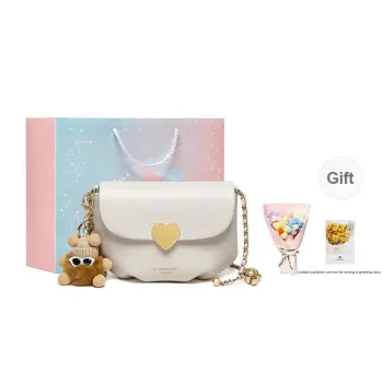Narandu Cow Leather Crossbody Bag Cloud Bag Chain Bag Shoulder Bag Small Size Women's Milkshake White