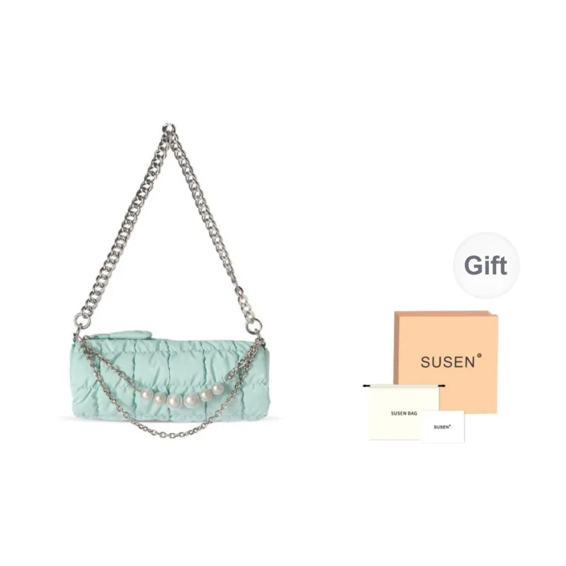 SUSEN Glossy Finish Down Jacket Fabric Shoulder Bag Women's-2