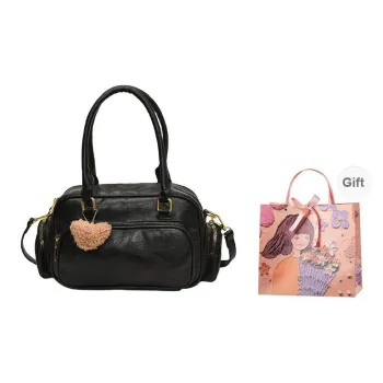 PARK DANCE PU Bowling Bag, Handbag Women's Black/Coffee/Brown