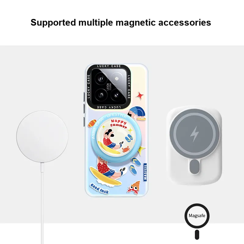 Marsfield Acrylic Material Laser Magnetic Case Active Girl Phone Cases Compatibility Xiaomi 15/14/13 Pro-2