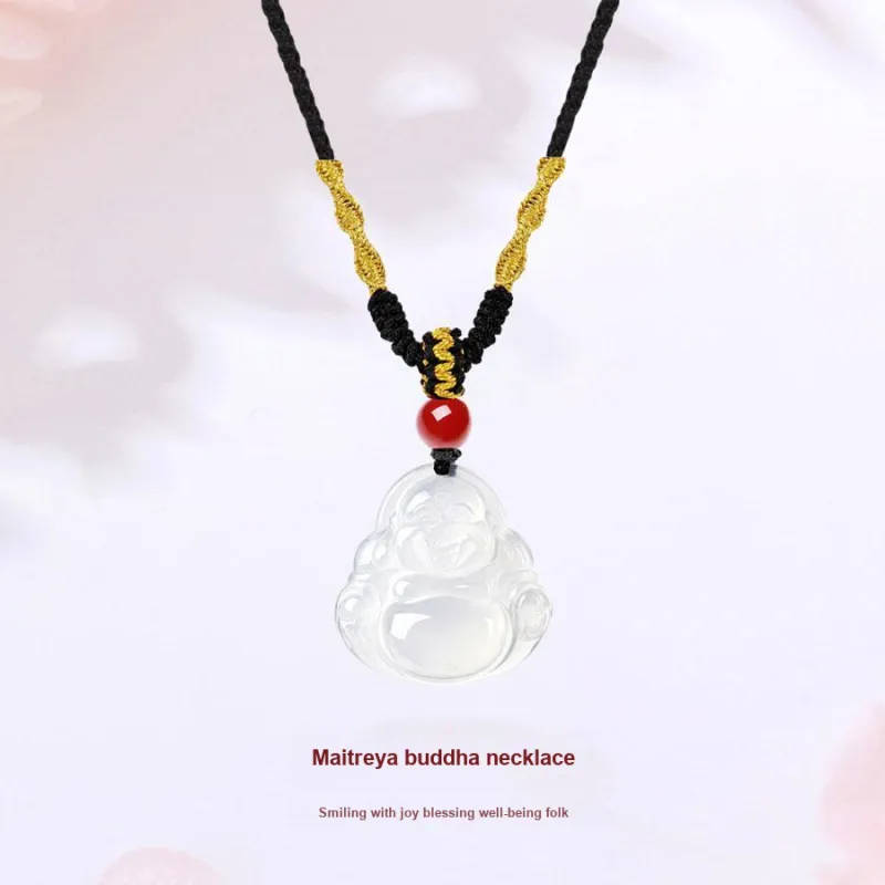 Master Kim Natural Chalcedony Jade Necklaces Unisex-1