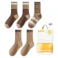 Khaki 2 Card Brown & 2 Brown Stripes (5 Pack)