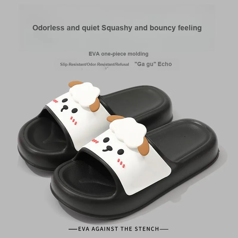 Foot Recreation Summer Comfortable Soft Noise Reducing Cute Lamb Slippers, Home Slippers, Couple Same Style-21