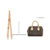 Speedy20 1.5cm Width Vegetable Tanned Leather Three-Section Adjustable Shoulder Strap 91-110cm[Includes Metal Protective Loop]