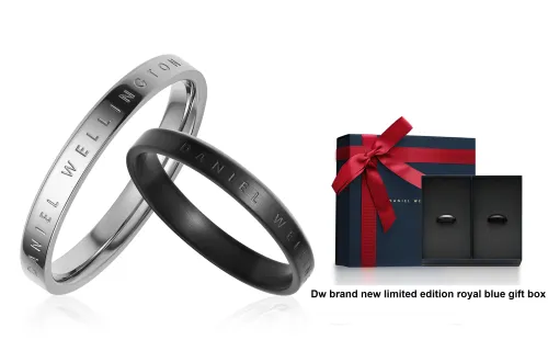 DW/DanielWellington Rings Unisex Silver & Shiny Black