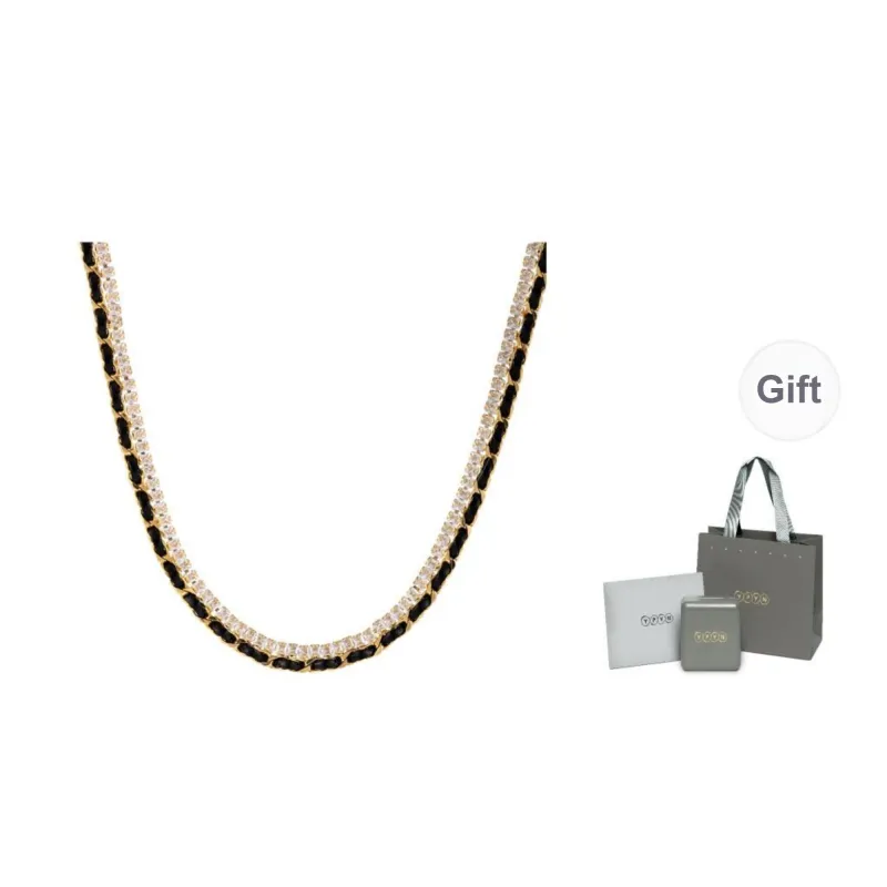 YPYN Alloy Necklaces Women's Black Gold-0