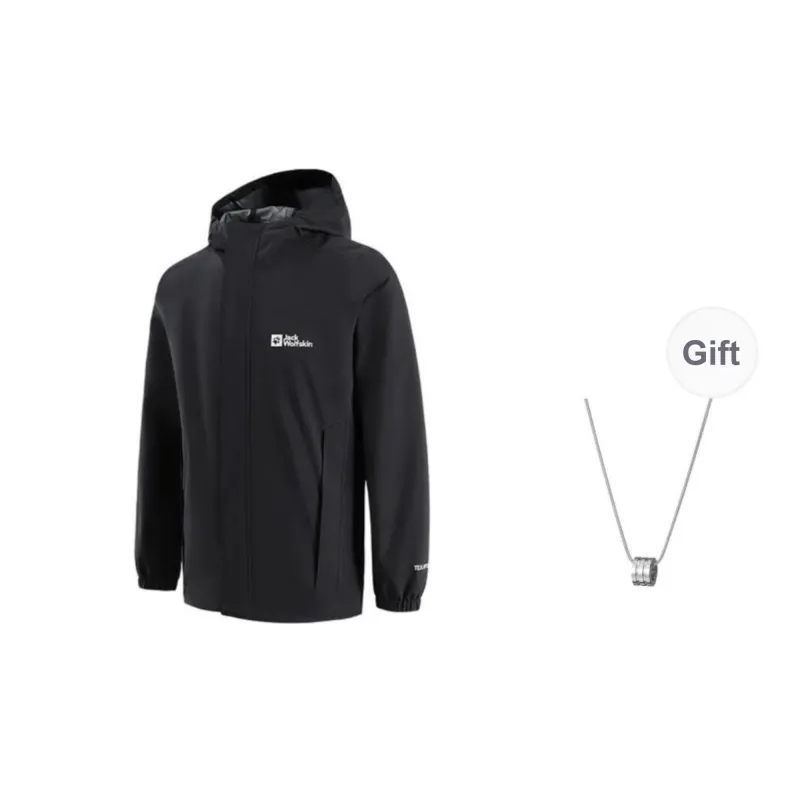 JACK WOLFSKIN City Outdoor Collection Windbreaker Jackets Men Black+Accessory-0