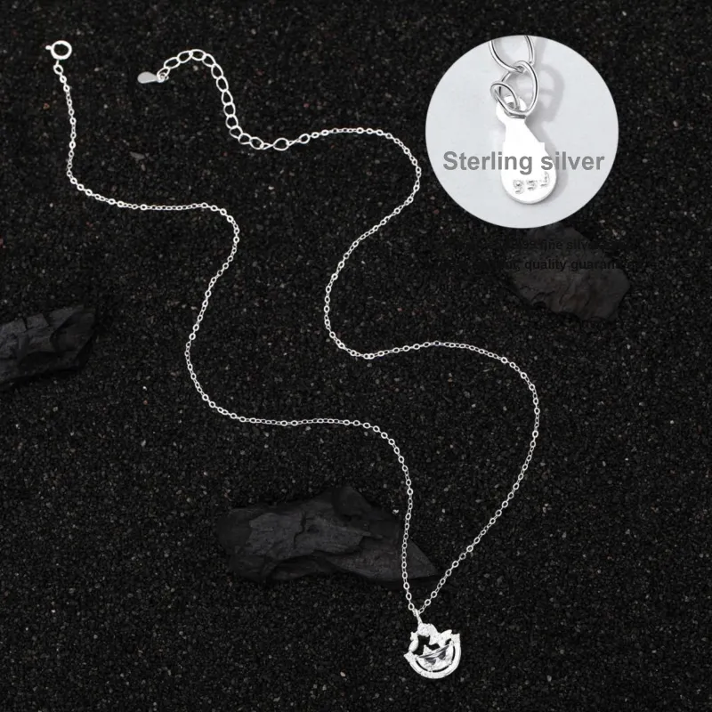 Happy Tide S999 Fine Silver Necklaces Women's-4